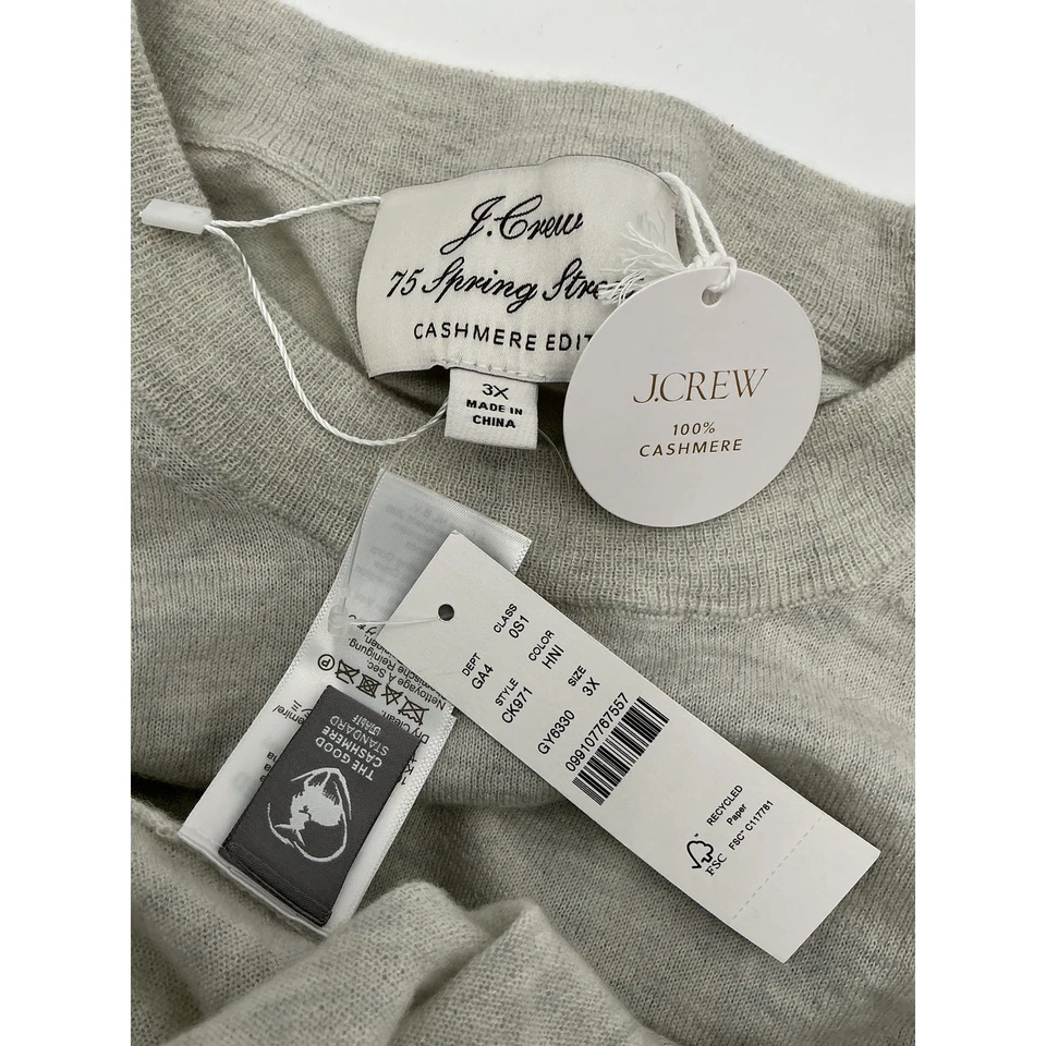 Vestido envolvente J.Crew 'Primavera' gris cachemir calle peso pluma talla 3X Foto 4 de 4