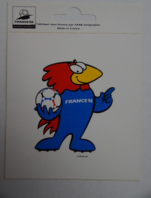 Sticker World Cup 1998 France - mascot Footix - very good condition