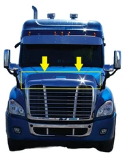 Freightliner Cascadia 2007-2017 Hoodshield  Bug Deflector Stainless Steel