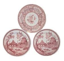 Lot of 3 Spode Archive Collection Georgian Red/Pink 10 1/2" Plates