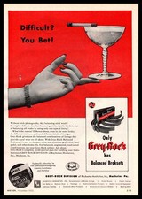 1950 Grey Rock Brakesets Manheim PA Cigarette Balanced On Martini Glass Print Ad