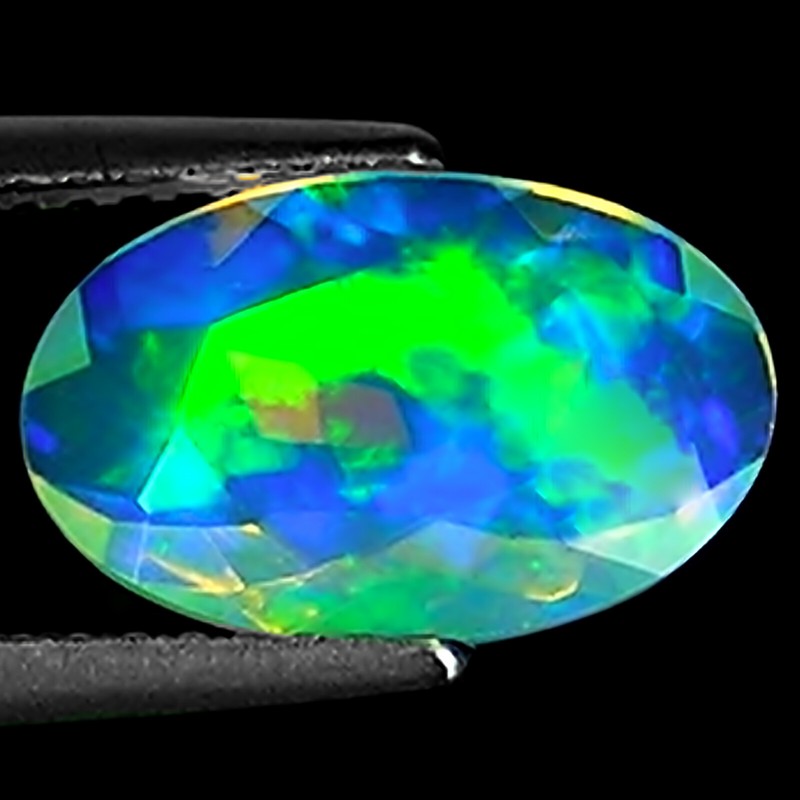 1.43 Ct Natural Ethiopian Faceted Opal Gemstone Multi Color Oval Cut