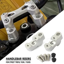 For Street Triple 765R 765RS New Handlebar Risers Mount Clamp Extend Adapter Kit