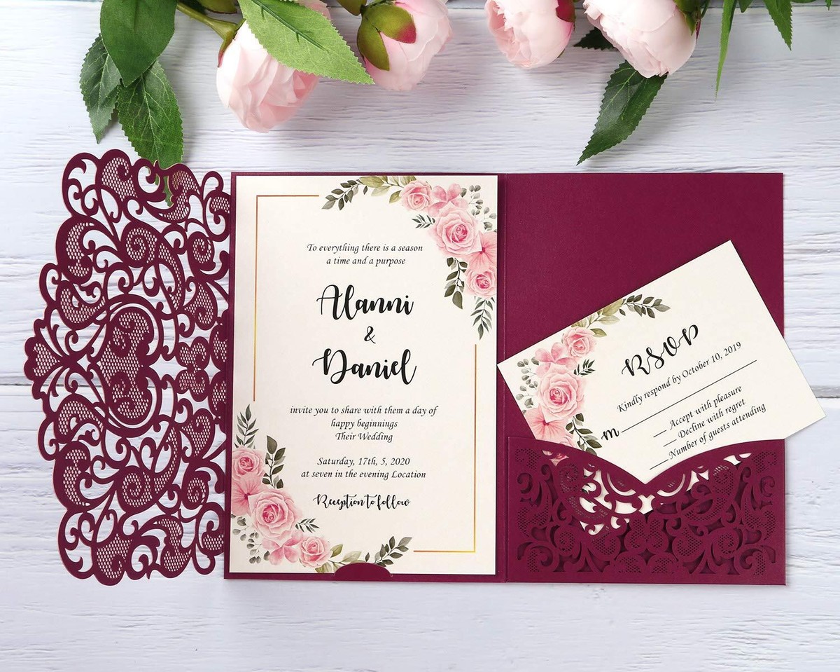 Burgundy Pearlescent A7 Envelopes (25 Pack) - 5.35" X 7.7" For 5x7 Invitations, Wedding, Birthday Cards - View #4