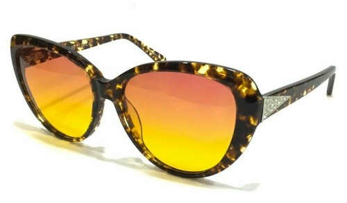 Occhiali da sole donna firmati grandi cat eye oversize lenti sfumate chiare neri - Foto 11 di 13