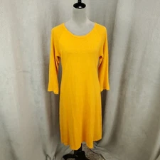 Jungmaven Dress Womens Large Hemp Organic Cotton Hippie Beach Lounge Yellow