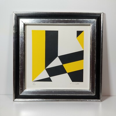 VTG Serigraph Mid Century Abstract Pop Art By A. Licea (Aetem) 210/250 Framed