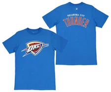 FISLL NBA Men's Oklahoma City Thunder Team Color, Name and Logo Premium T-Shirt