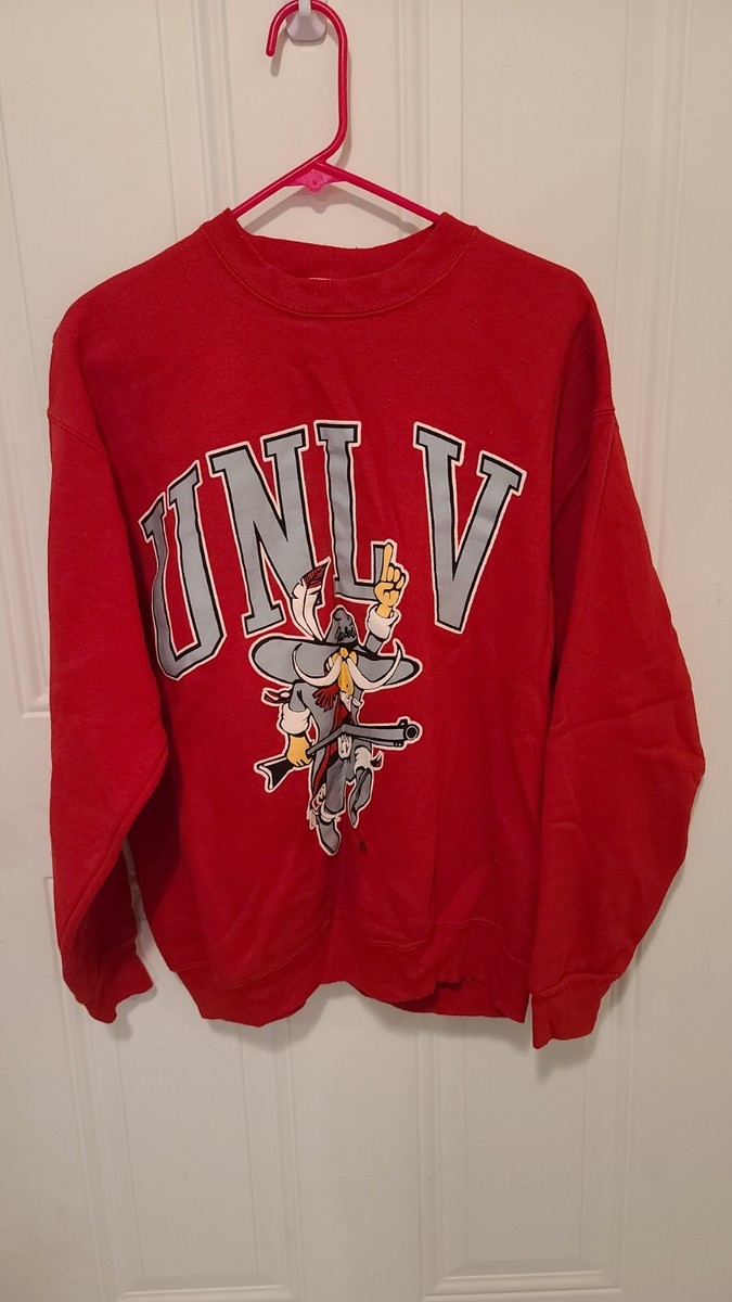 Vintage UNLV Runnin Rebels Sweatshirt L Red Crew Neck 90's Pull Over