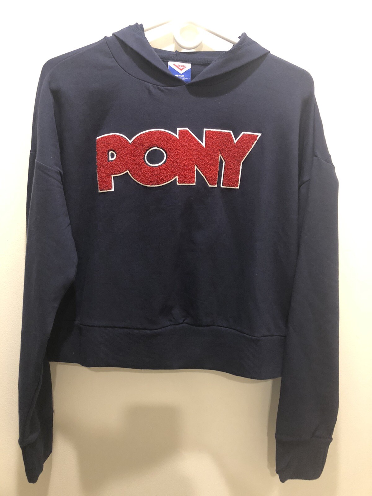 Felpa donna con cappuccio marca Pony (progettata a New York City) taglia media