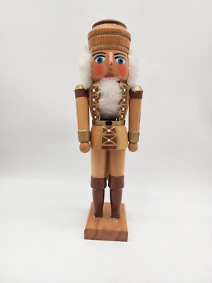 Vintage Erzgebirgisch Volkskunst Nussknacker Nutcracker German 13'' Gold