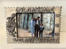 Grandma You are the Best Metal Pewter Colored Picture Frame with Glass