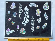 Vintage Art Tattoo Flash Sheet 9 Clown Birds Flowers