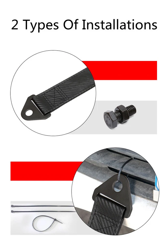 Correa de remolque de coche de carreras Abarth Scorpion correa de remolque delantera cuerda gancho de rally Foto 4 de 4