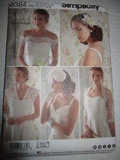 Simplicity 8364 Bridal Accessories Uncut Pattern Andrea Schewe Sz. 6-14 Wedding