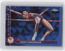 2024 Topps Chrome Olympics #146 Vashti Cunningham Blue Refractor #/150