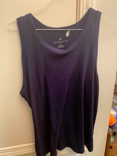 Danskin Ladies Navy Blue Ribbed Raceback Style Tank XLarge EUC | eBay