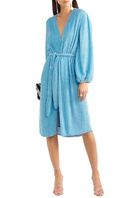 retrofete blue sequin dress Renata Sequin Crochet Dress  Retrofete