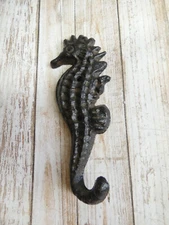 Seahorse Cast Iron Wall Hook For Towels Hats Leash Nautical Pool Bath Beach NEW