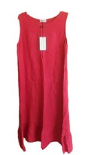 Terzo Millennio 100% Linen Made in Italy Modern Midi ALine Dress Poppy SZ XL NWT