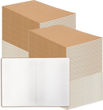 Bulk 100 Pack Blank Kraft Notebooks A5 Size 60 Pages Unlined Journals