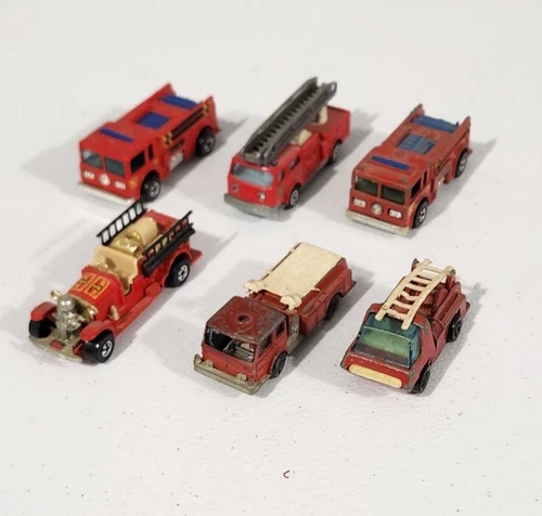 Vtg Diecast Firetruck Lot Matchbox Hotwheels Majorette More. Cars