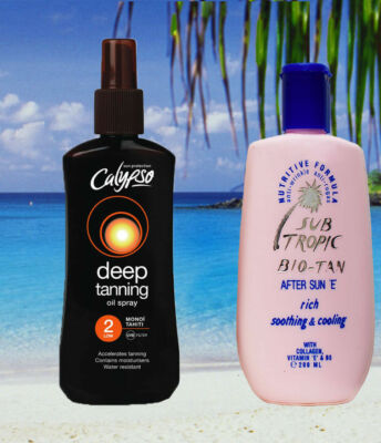 Calypso LSF 2 Sonnenöl Tan Oll Bräunungsöl & After Sun Lotion & Sonnenbrandlinderung 