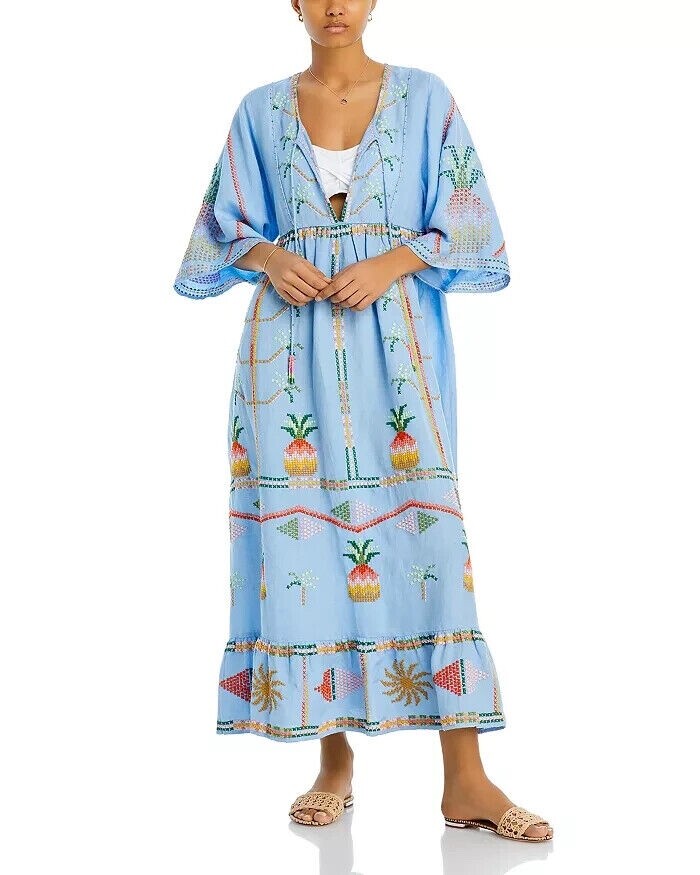 Farm Rio XS Embroidered Pineapple Cover Up Dress Kimono Sleeve Midi $345 | eBay Farm Rio XS Embroidered Pineapple Cover Up Dress Kimono Sleeve Midi $345 | eBay