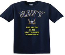 USS SALEM CA-139 HEAVY CRUISER EAGLE SHIRT. NAVY OFFICIALLY LICENSED