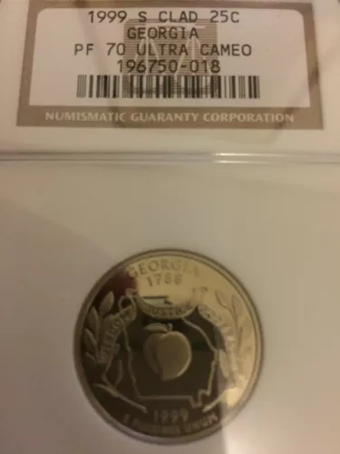 1999 S NGC PF70 ULTRA CAMEO GEORGIA CLAD QUARTER