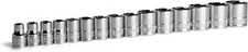 Capri Tools 3/8 in. Drive Shallow Chrome Socket Set / 8-22 mm, 