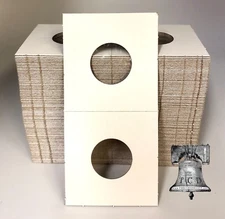 100 2x2 BUFFALO Nickel Mylar Cardboard Coin Holder Flip BCW Storage Case 21.2mm