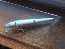 Older USA Made Lee Sisson Balsa Wood Floating Minnow, Blue Pearl