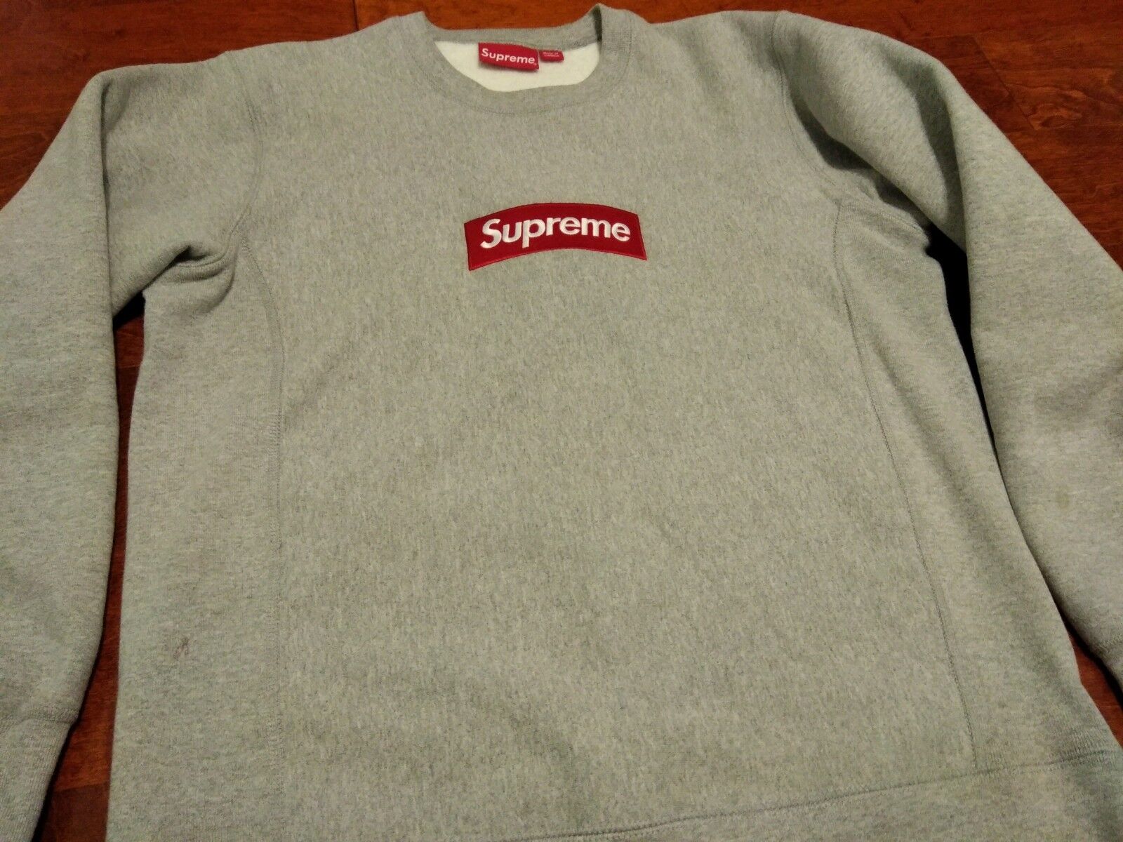 supreme Box Logo Crewneck Heather Grey S