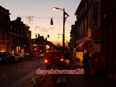 PHOTO  NEWPORT PAGNELL: CHRISTMAS DECORATIONS OVER THE HIGH STREET AN ALMOST SIL