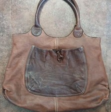 Costanza Rota Women's Soft Distressed Brown Leather Shoulder Bag Tote-17x13x4.5
