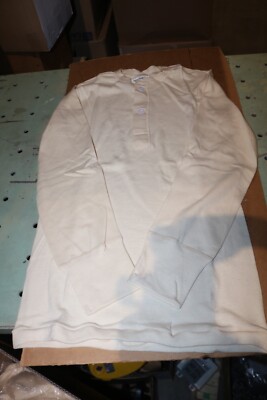 NOS unissued USGI 2 button 100 pct cotton long john shirt cold weather sz Medium