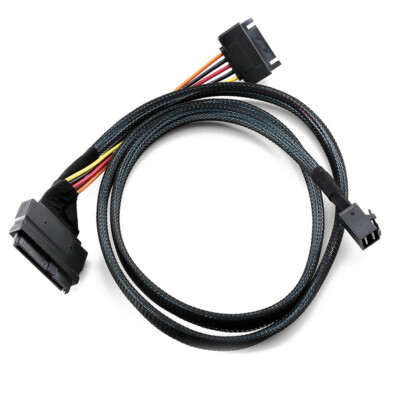 HD SAS SFF-8643 Internal to U.2 SFF-8639 with SATA Power for 2.5'' NVMe SSD 1m
