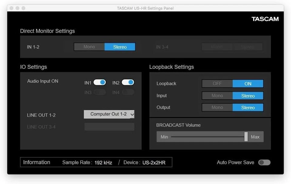 Tascam US-2x2HR Desktop 2x2 USB Type-C Max 24bit/192kHz Audio/MIDI Interface NEW - Image 4 of 4
