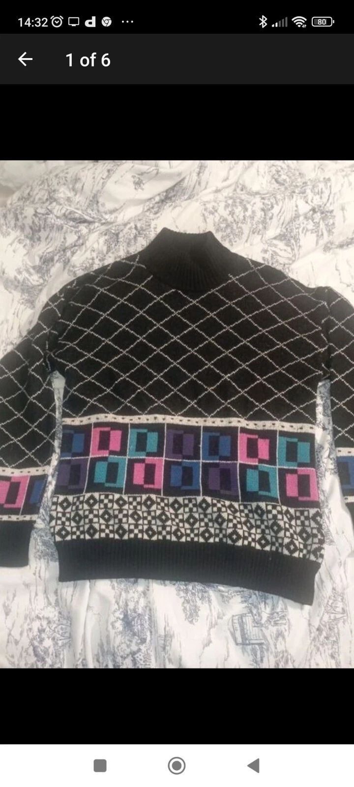 VTG 80s Ossi Ski-Wear Pullover Wool Blend Sweater, ColorBlock , Men’s Large