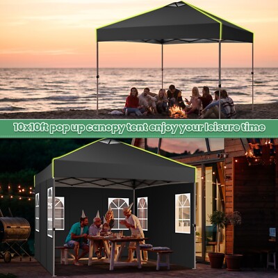 10x10 Commercial Heavy Duty Pop Up Tent Blue Canopy Outdoor Party Gazebo