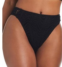 Bar III Women's Crochet High-Rise Side-Tab Bottoms, Black, Size Medium, MSRP $48