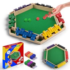 Dice Board Game 10 Number Shut the Box for 2-6 Players Flaps Dices Table Game