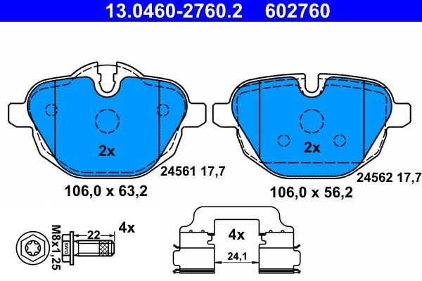 Bremsbelagsatz Scheibenbremse Hinterachse FüR BMW Mini 5 Touring 6 Gran Turismo-image
