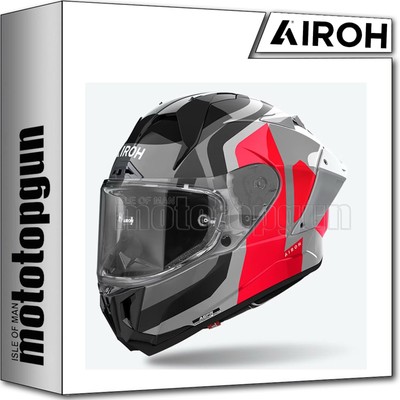 AIROH FULL FACE MOTORCYCLE HELMET GP8C55 GP800 COMPETITION GLOSSY RED SIZE M