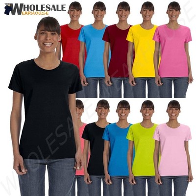 Gildan Womens T-Shirt Short Sleeves Heavy Cotton Ladies 5.3 oz Missy Fit MG500L
