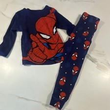 Marvel Spider-Man Boys 4T Pajama Set Blue Red Long Sleeve Graphic Print 2 Piece