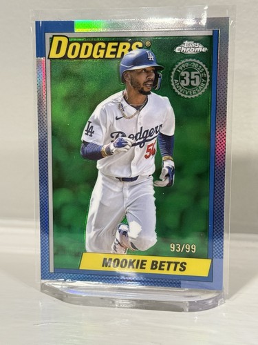 Mookie Betts 2025 Topps Chrome 35th Anniversary Green Refractor /99 #90CB-8 - Picture 2 of 8