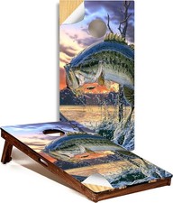 Cornhole Board Wrap GRAPHIX Express - Fish C220 Bass Fishing - Laminated Weather