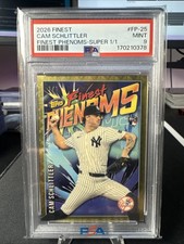 Marketplace image: Topps Finest Baseball 2026 Cam Schlittler Phenoms Superfractor 1/1 #FP-25 PSA 9
